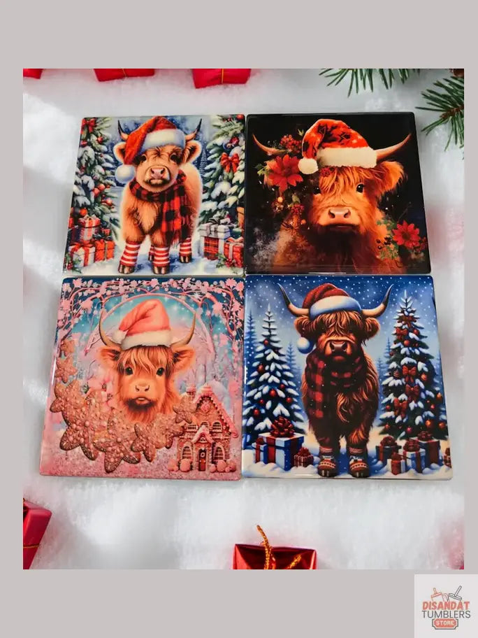 Christmas Heifer 4-inch Coasters Dis An Dat Tumbler Store