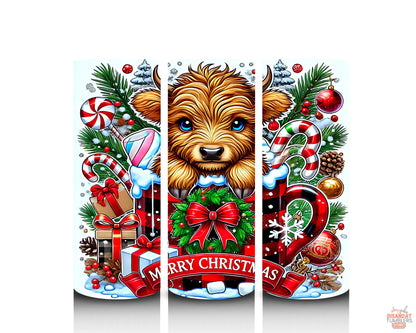 Christmas Heifer in a mug 20oz Tumbler Dis An Dat Tumbler Store