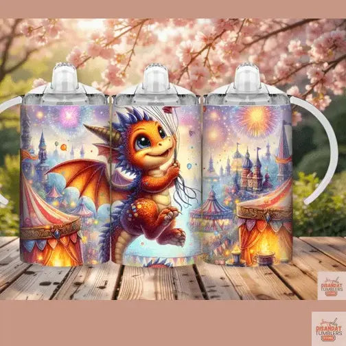 Circus Baby Dragon 12oz Sippy Tumbler - Dis An Dat Tumbler Store