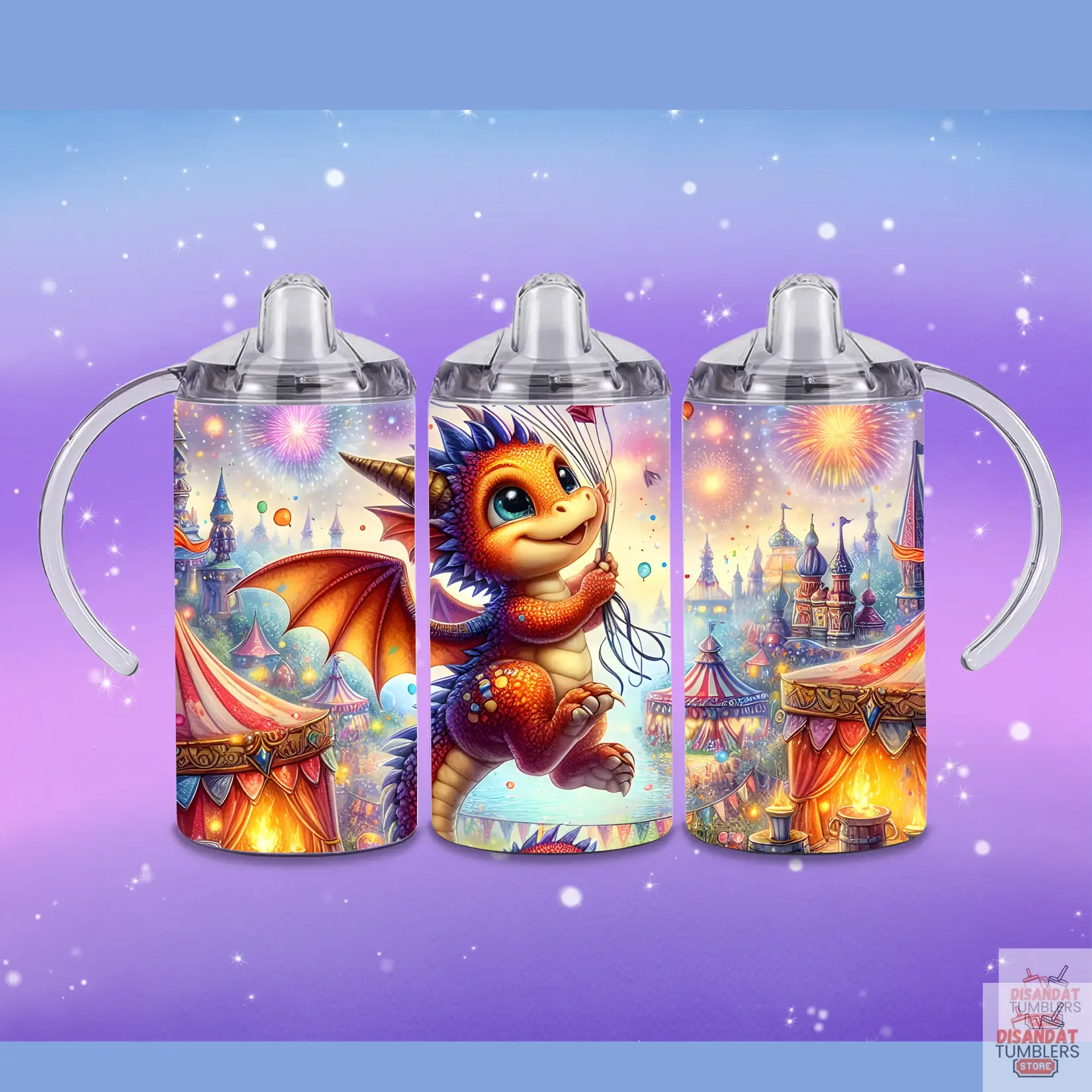 Circus Baby Dragon 12oz Sippy Tumbler - Dis An Dat Tumbler Store