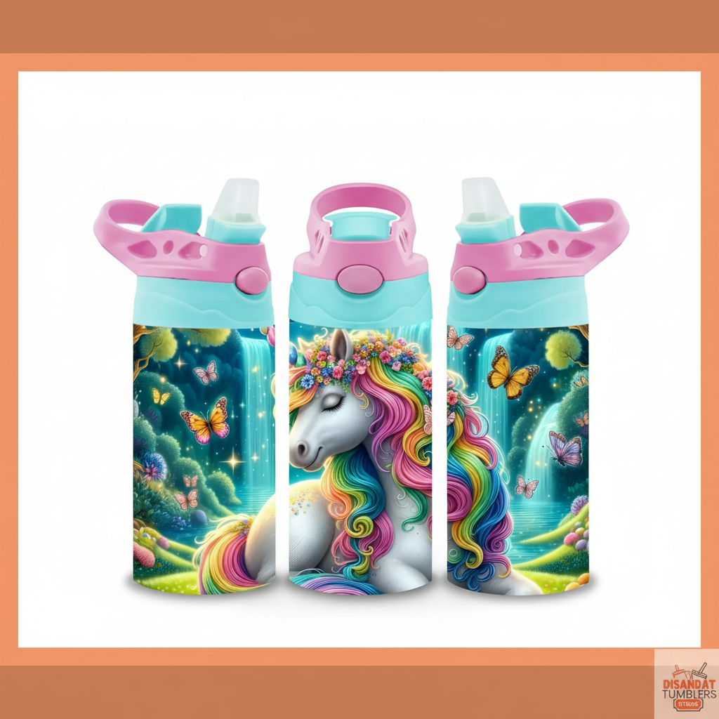 Colorful Girls Unicorn 12oz Thermal Tumbler - Dis An Dat Tumbler Store