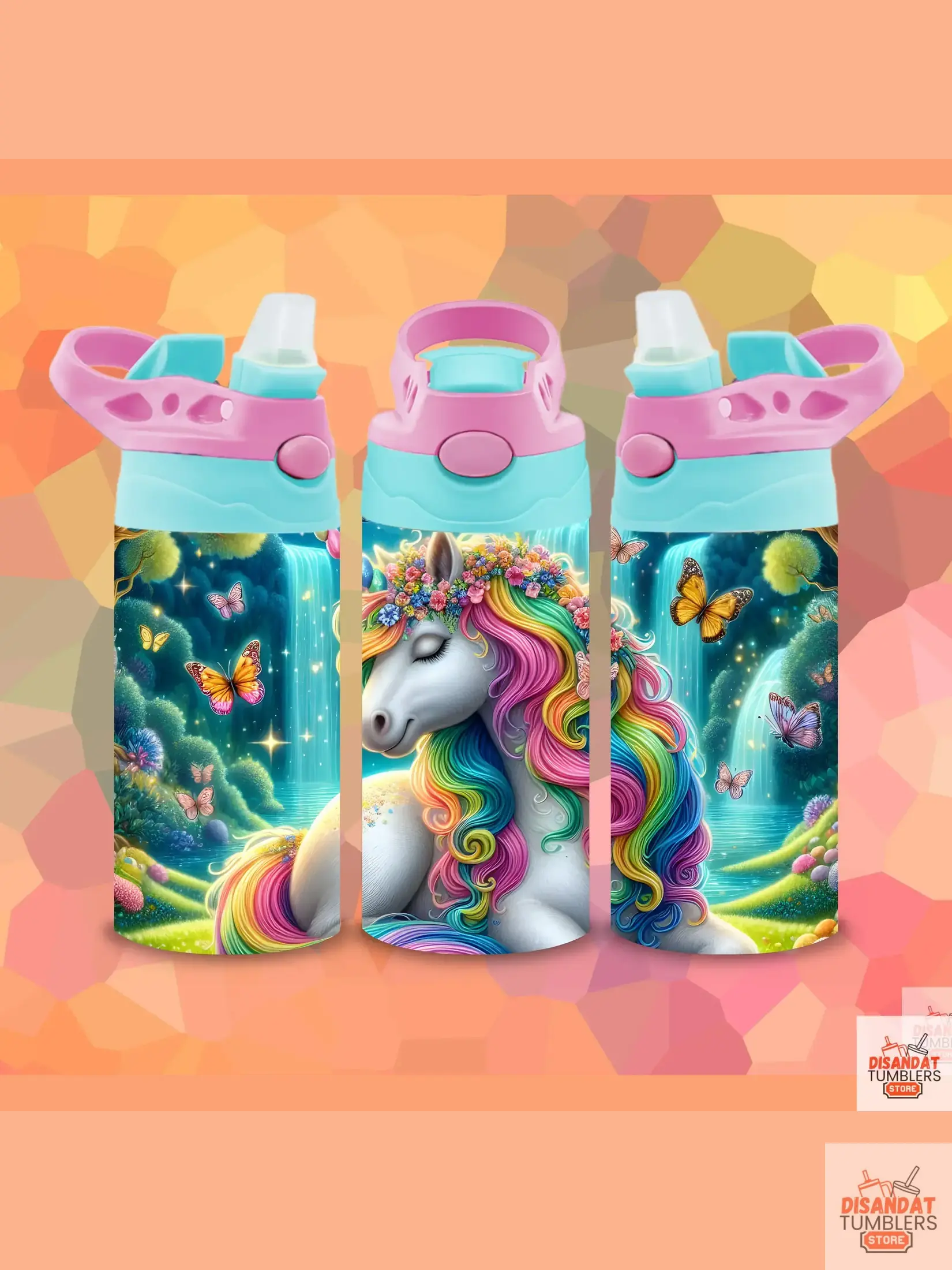 Colorful Girls Unicorn 12oz Thermal Tumbler - Dis An Dat Tumbler Store