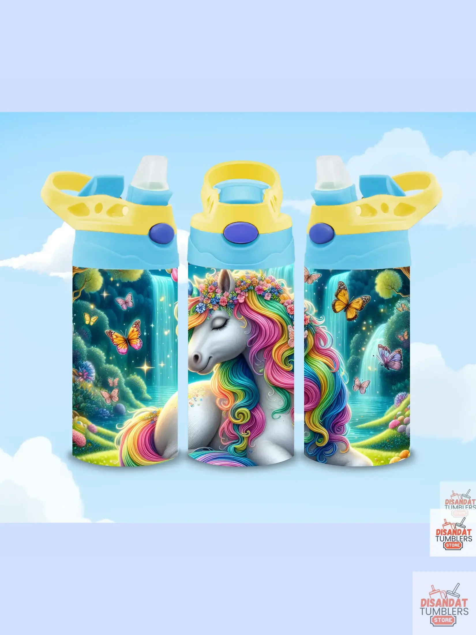Colorful Girls Unicorn 12oz Thermal Tumbler - Dis An Dat Tumbler Store