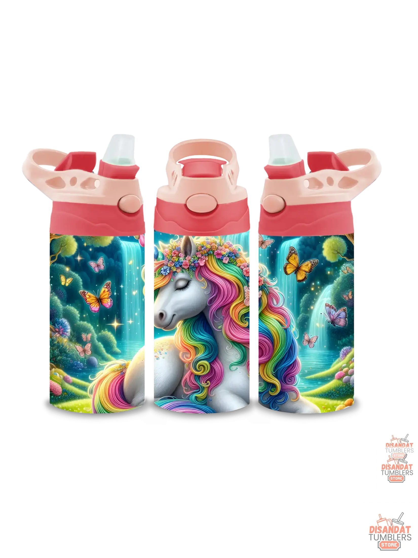 Colorful Girls Unicorn 12oz Thermal Tumbler - Dis An Dat Tumbler Store