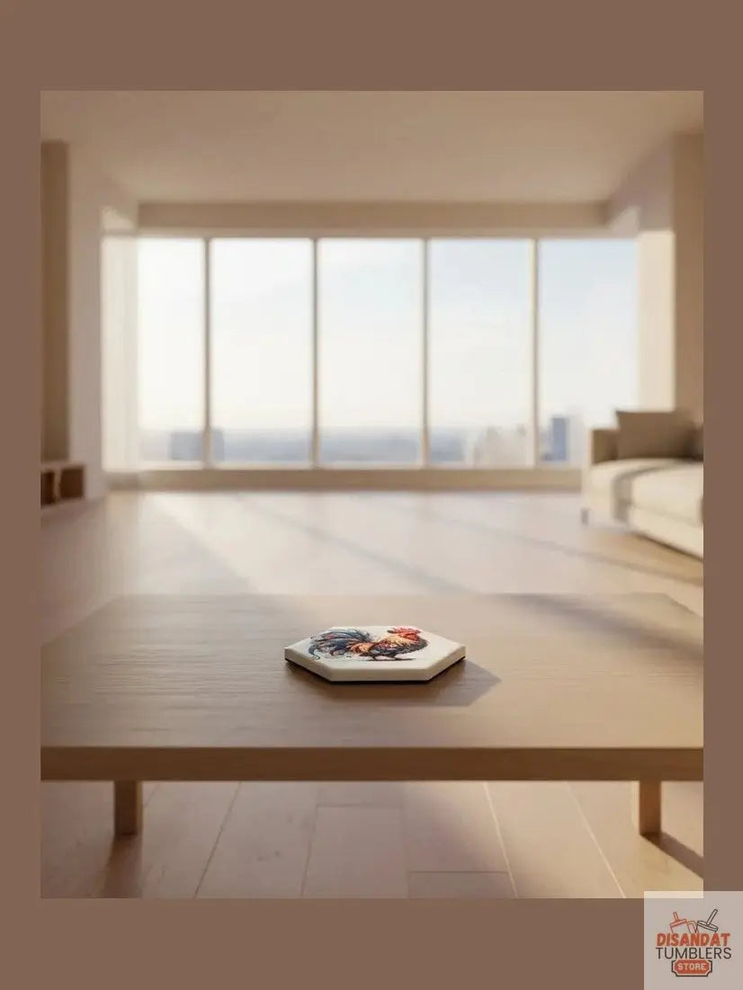 Colorful Rooster 4 - inch Octagon Coasters Dis An Dat Tumbler Store