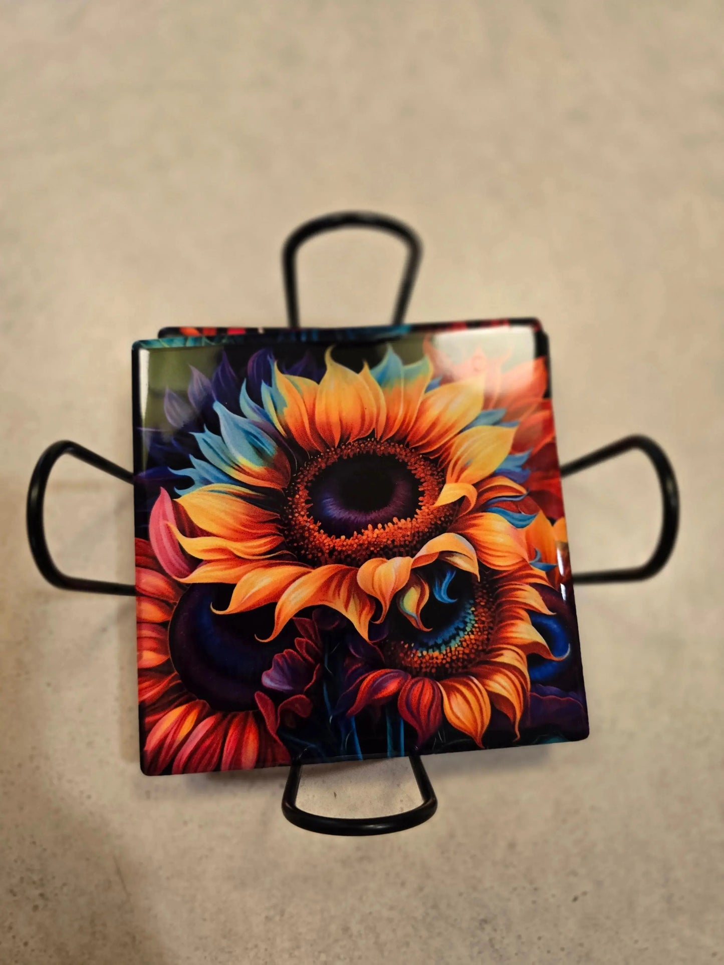 Colorful 🌻 Sunflower 4-inch Coasters - Dis An Dat Tumbler Store