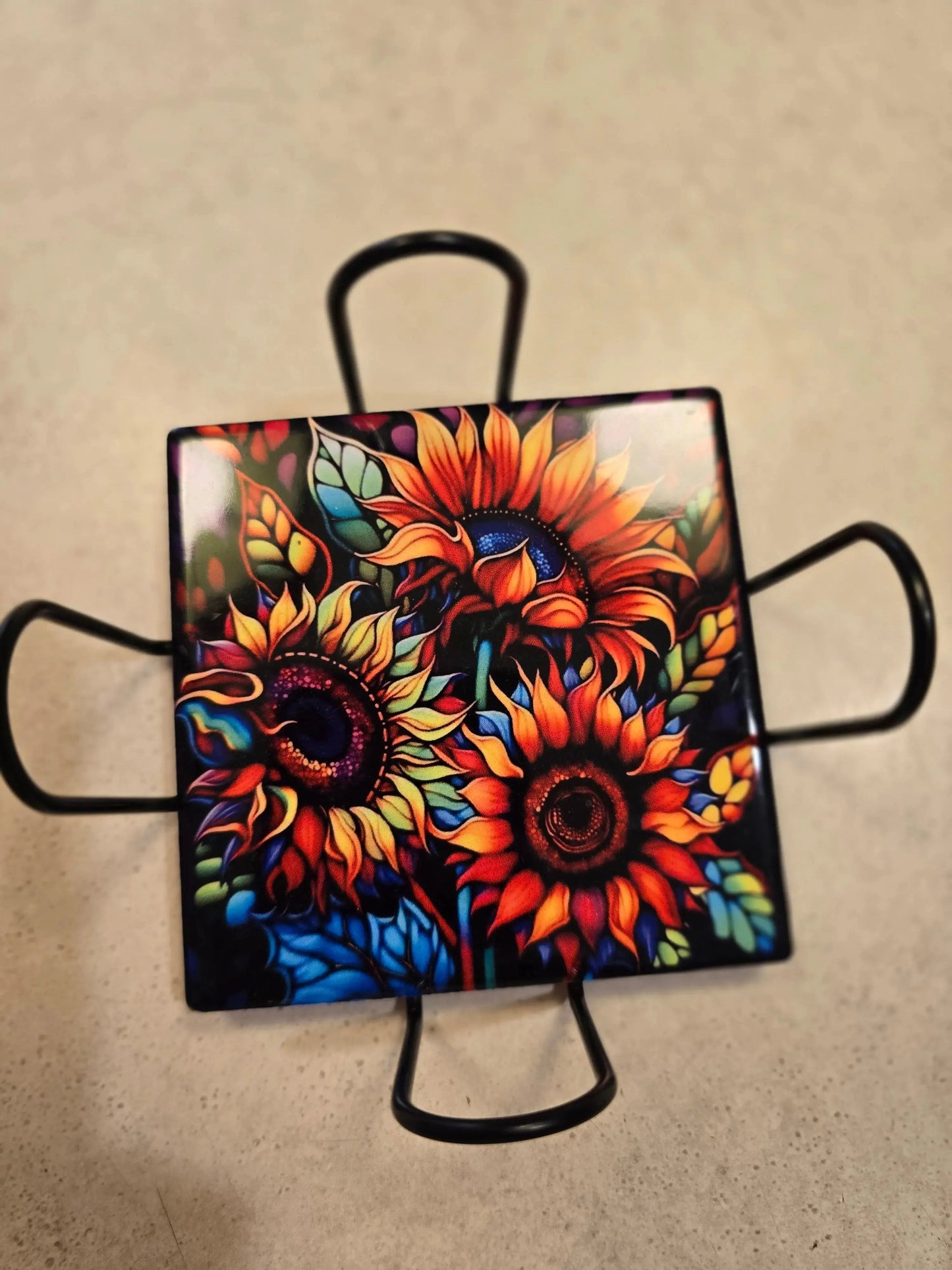 Colorful 🌻 Sunflower 4-inch Coasters - Dis An Dat Tumbler Store