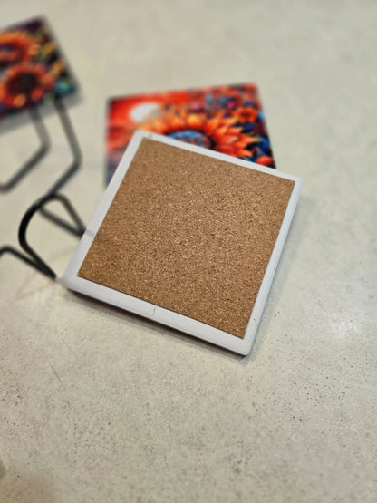 Colorful 🌻 Sunflower 4-inch Coasters - Dis An Dat Tumbler Store