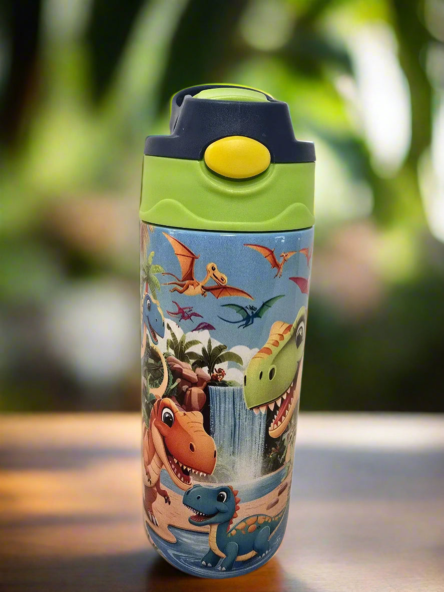 Colorful boys dinosaurs 12oz thermal tumbler A Little Dis An Dat Tumblers