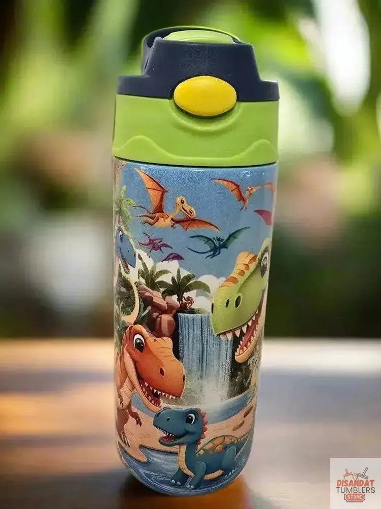 Colorful boys dinosaurs 12oz thermal tumbler Dis An Dat Tumbler Store