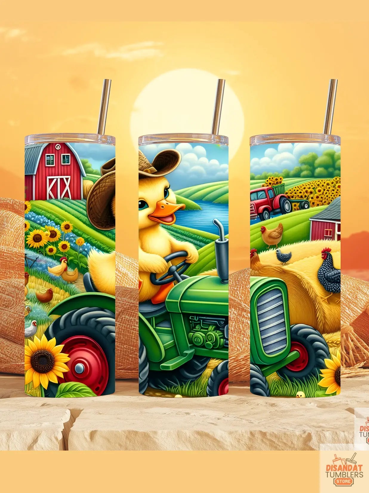 Country Duck/Tractor 12oz Kids Tumbler - Dis An Dat Tumbler Store