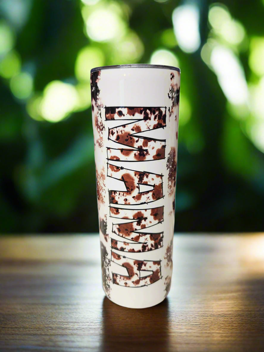 Custom 20oz cow hide Mama Tumbler - Image #1