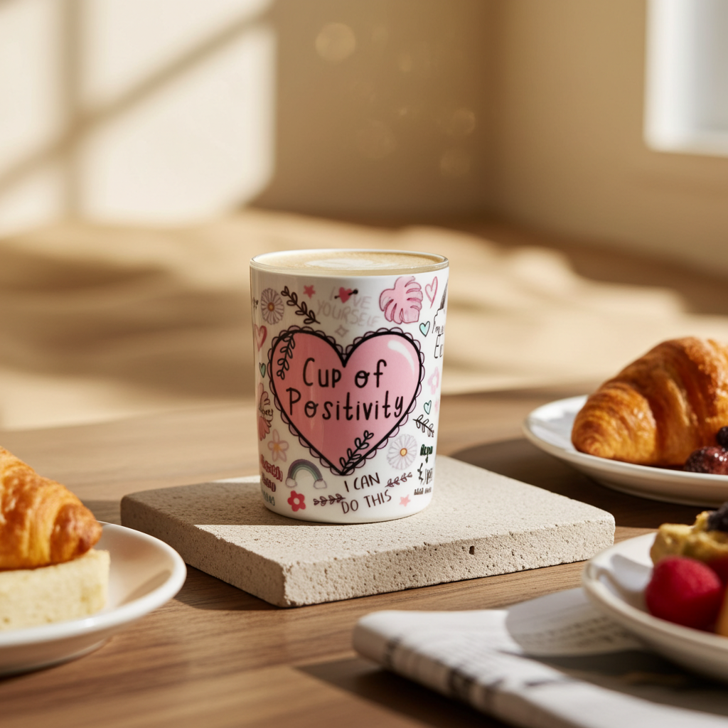 Cup of Positive 10oz coffee Tumbler Dis An Dat Tumbler Store