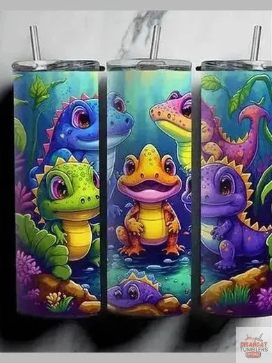 Cute &amp; Colorful Dinosaurs 12oz Tumbler DisAnDat