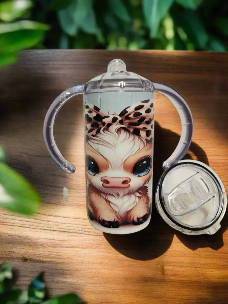 Cute baby girl Heifer kids 12oz Tumbler A Little Dis An Dat