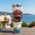 Cute teal Highland Cow 40oz Tumbler Dis An Dat Tumbler Store