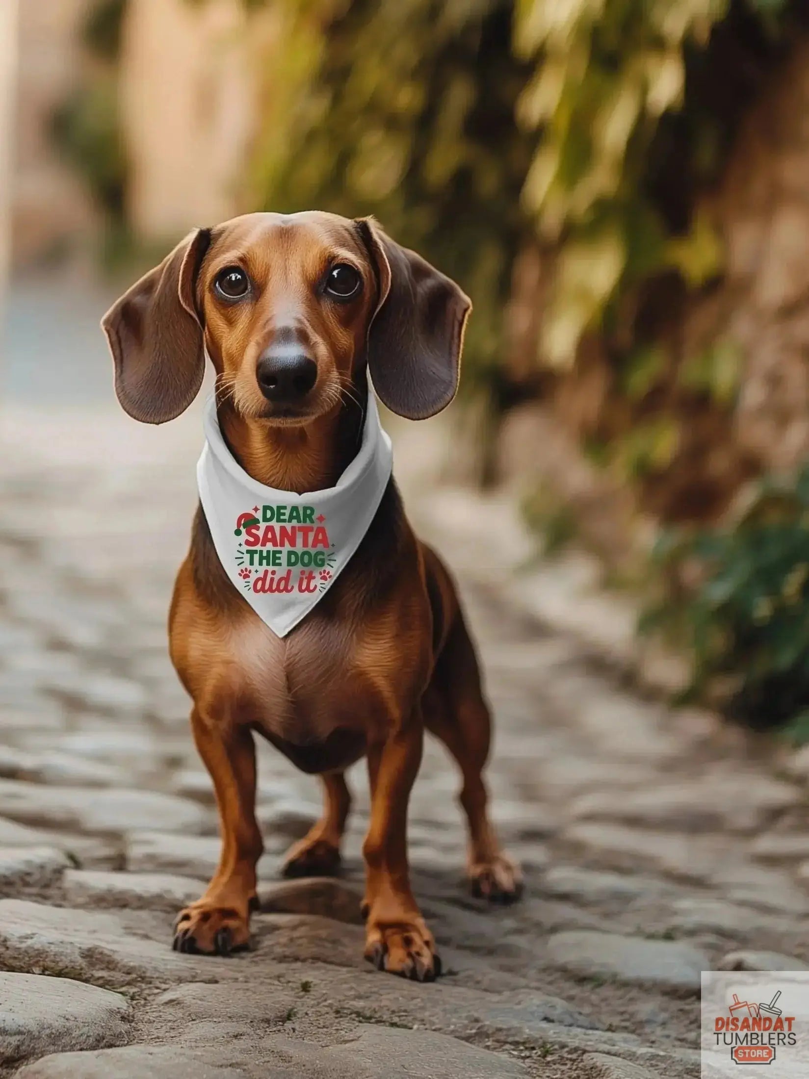 Dear Santa, The Dog did it Small Pet Bandana by Dis An Dat Tumbler Store