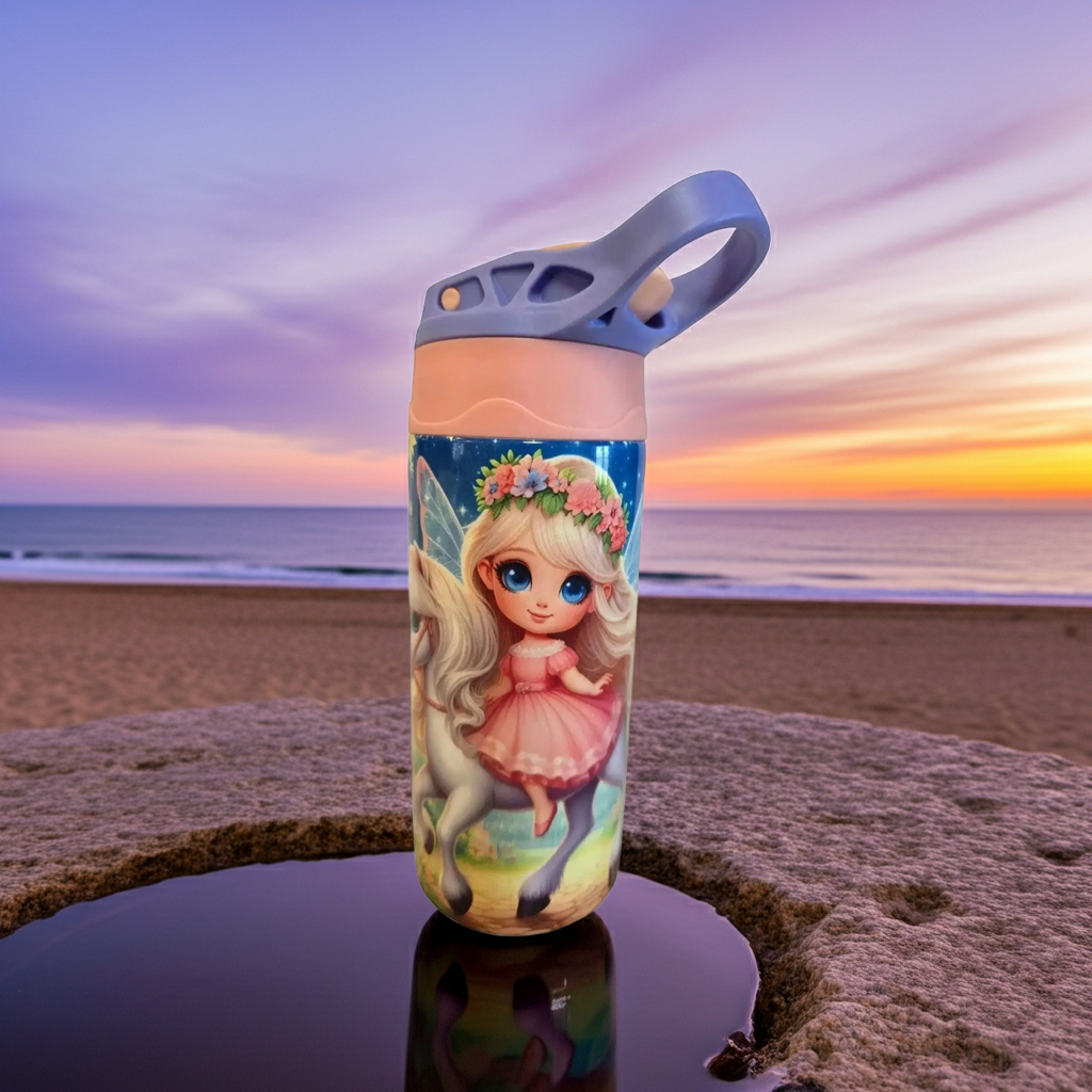 Fairy Princess with Unicorn 12oz Thermal Tumbler Dis An Dat Tumbler Store