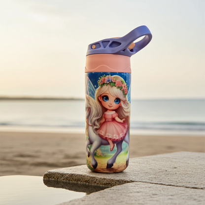 Fairy Princess with Unicorn 12oz Thermal Tumbler Dis An Dat Tumbler Store