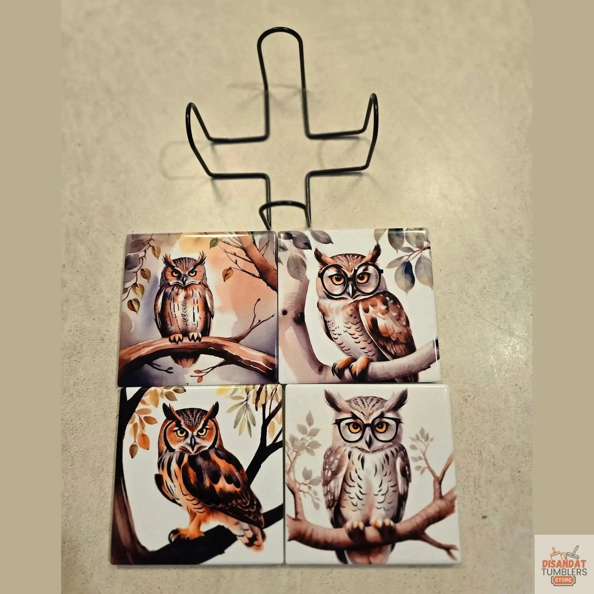 Fall Owls 4-inch Coasters Dis An Dat Tumbler Store