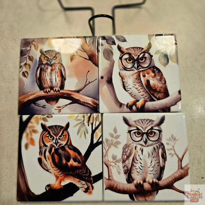 Fall Owls 4-inch Coasters Dis An Dat Tumbler Store