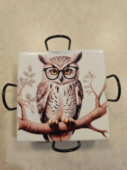 Fall Owls 4-inch Coasters Dis An Dat Tumbler Store