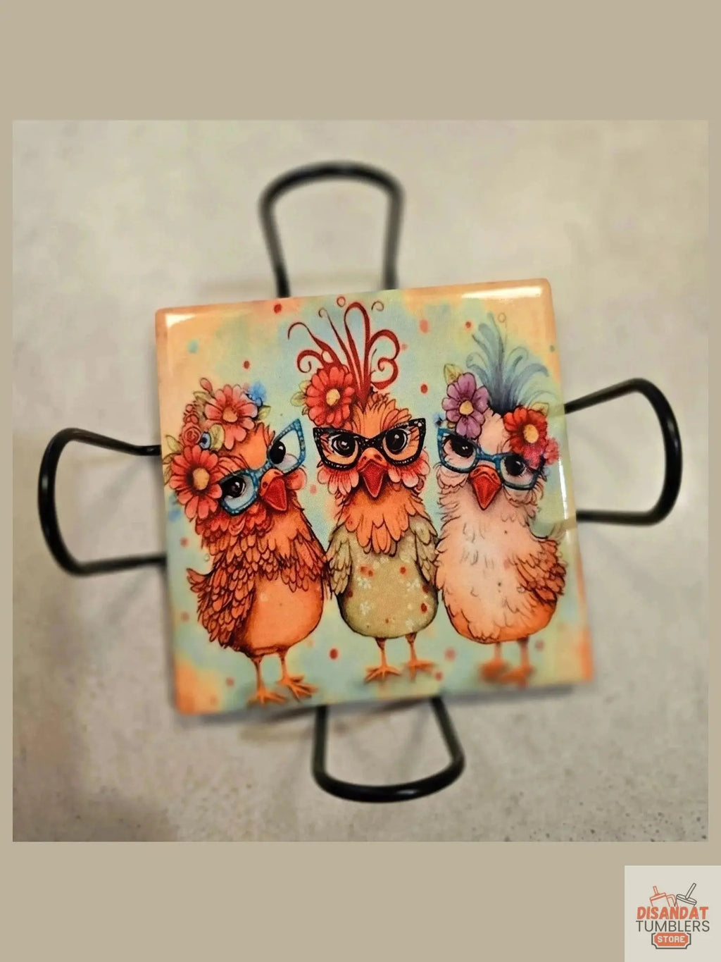 Fancy Chicken 🐔 4-inch Coasters - Dis An Dat Tumbler Store