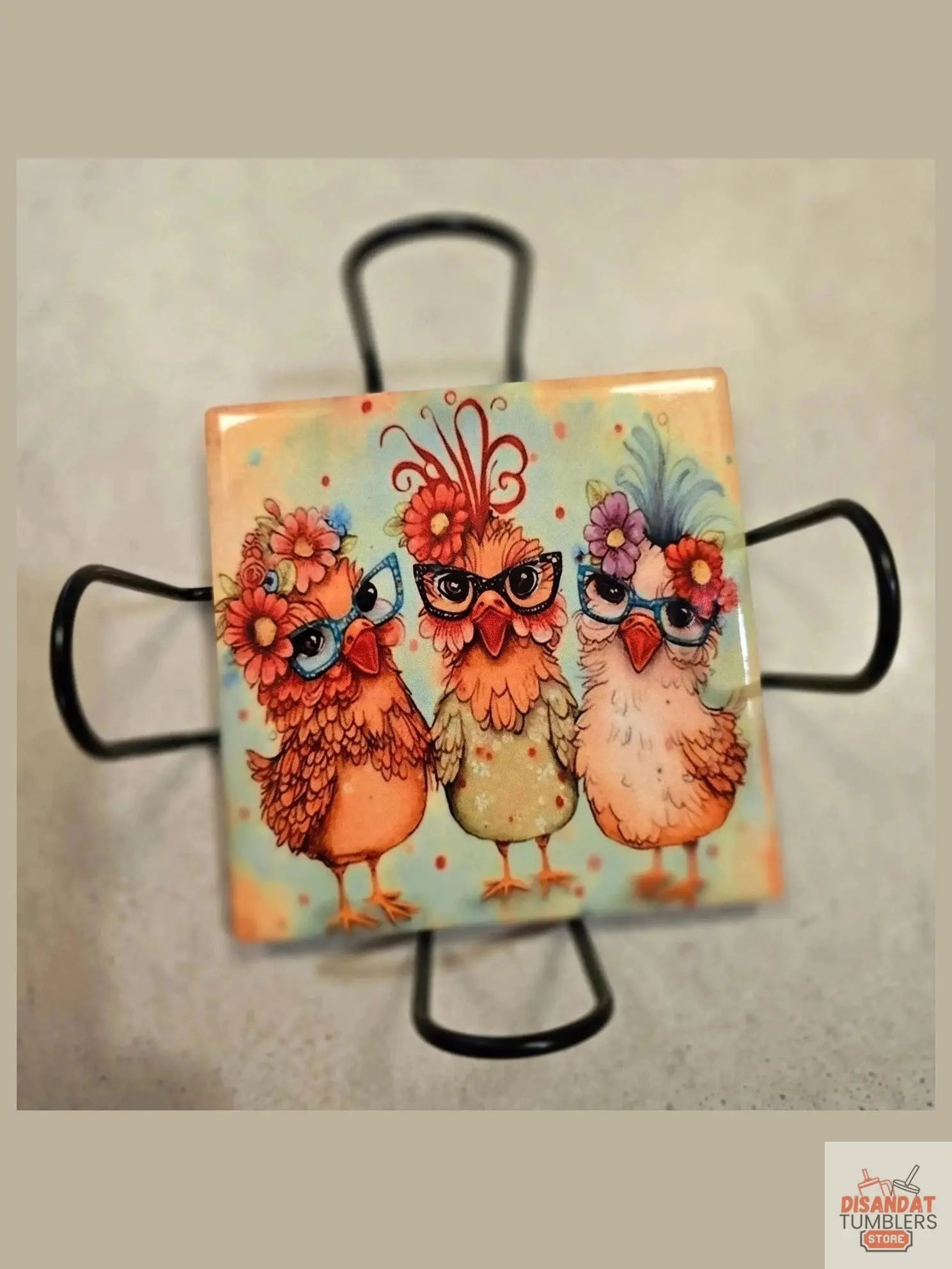 Fancy Chicken 🐔 4-inch Coasters - Dis An Dat Tumbler Store