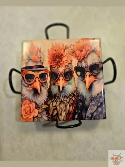 Fancy Chicken 🐔 4-inch Coasters - Dis An Dat Tumbler Store