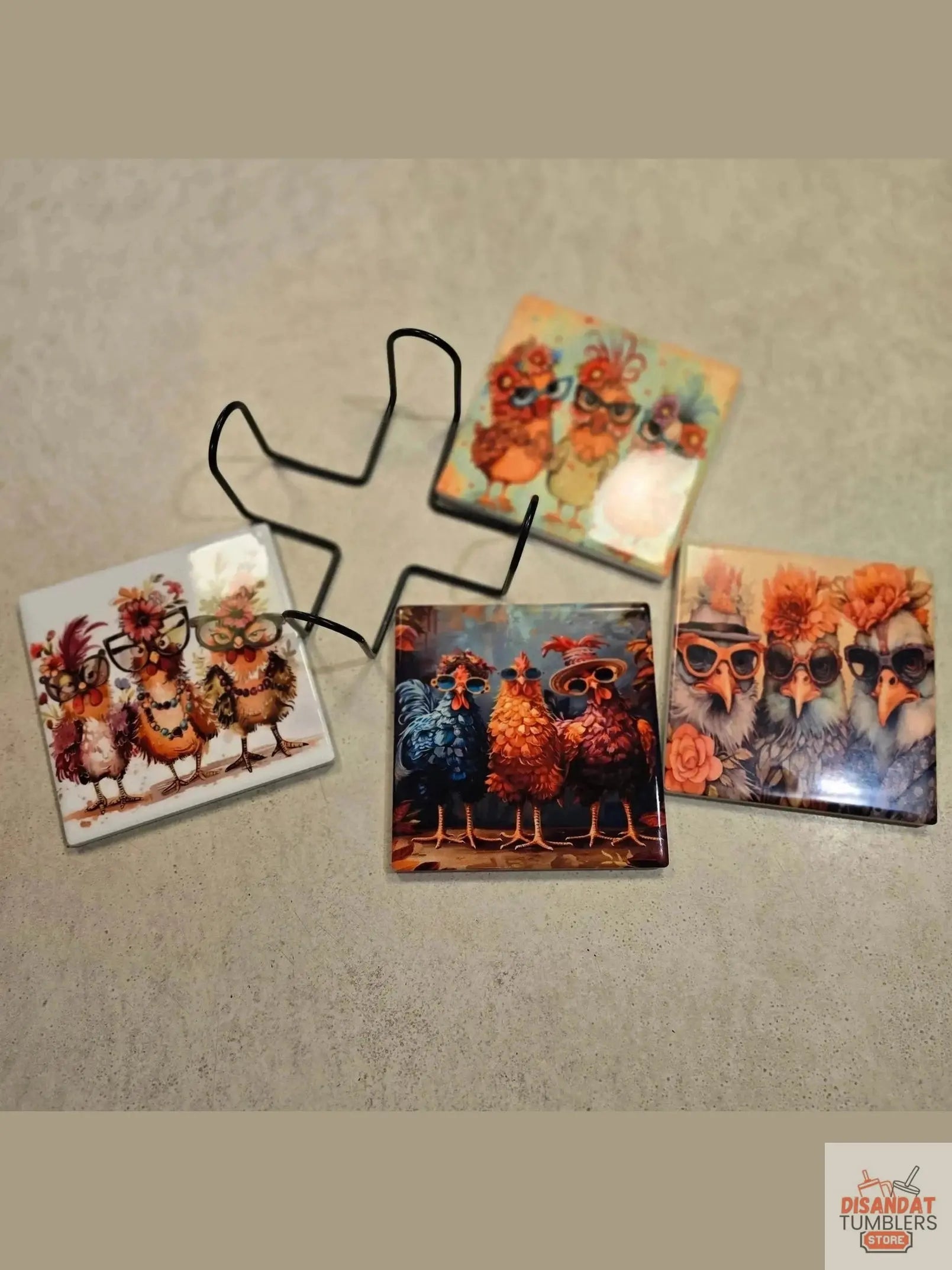 Fancy Chicken 🐔 4-inch Coasters - Dis An Dat Tumbler Store