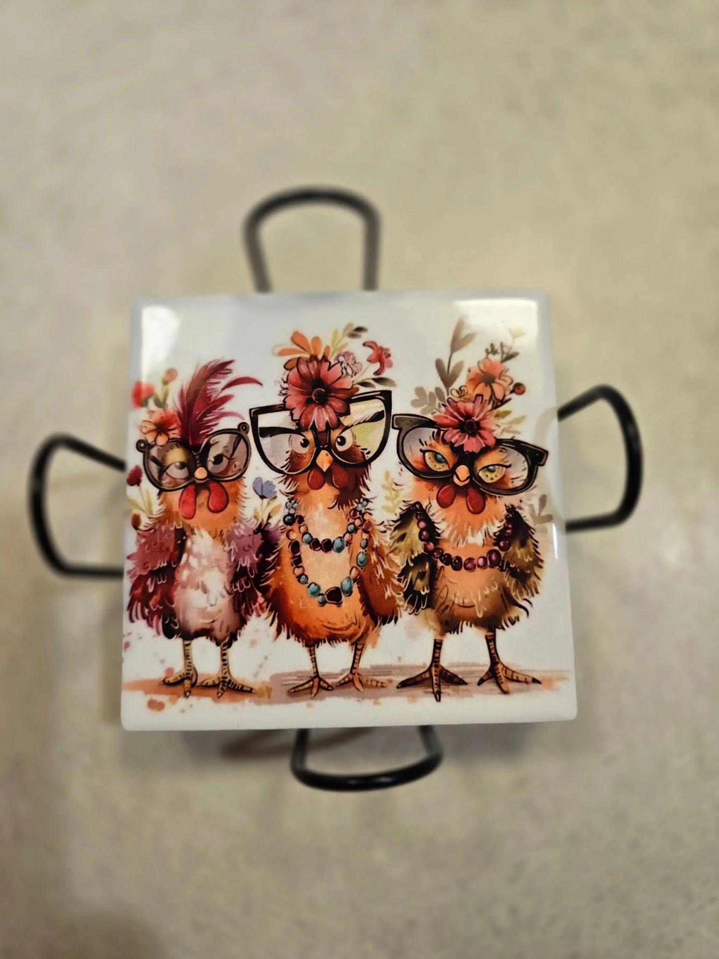Fancy Chicken 🐔 4-inch Coasters - Dis An Dat Tumbler Store