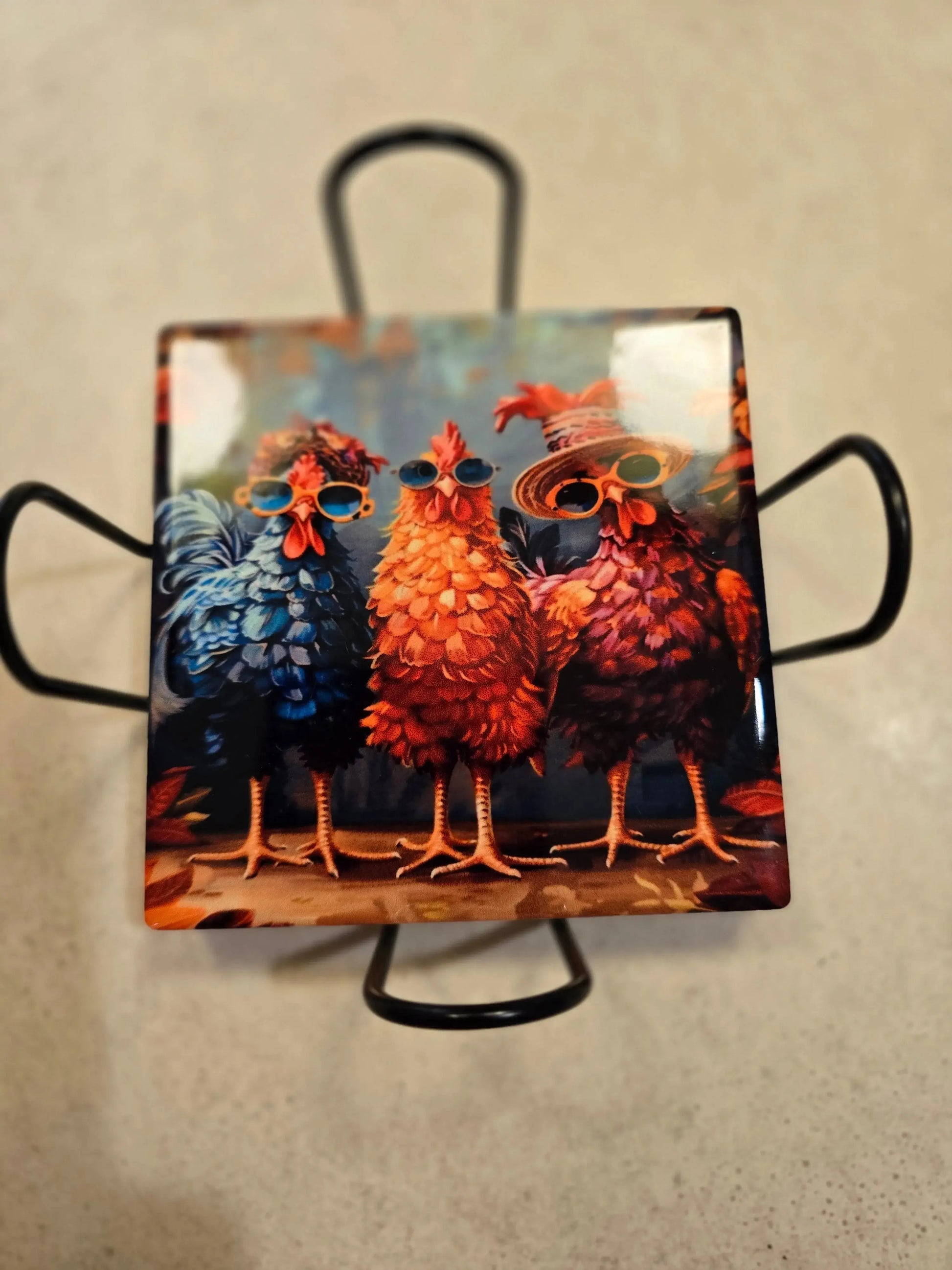 Fancy Chicken 🐔 4-inch Coasters - Dis An Dat Tumbler Store