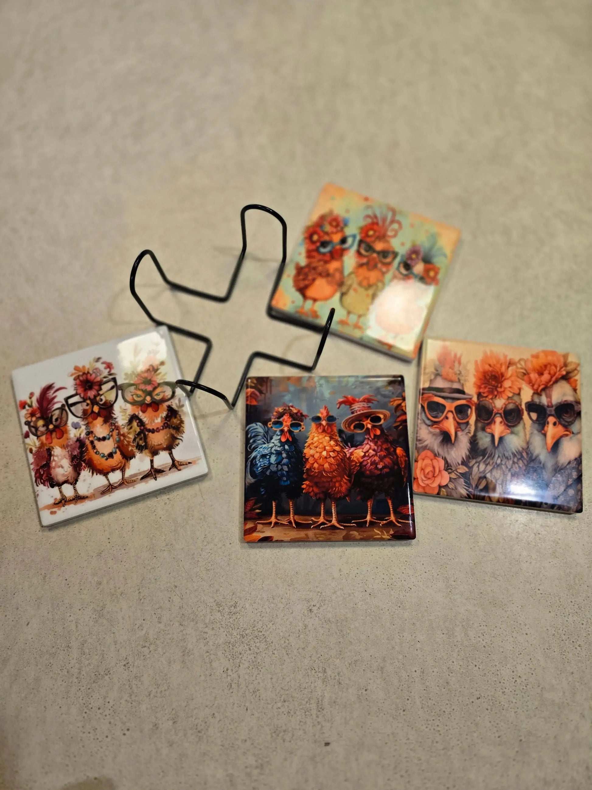 Fancy Chicken 🐔 4-inch Coasters - Dis An Dat Tumbler Store