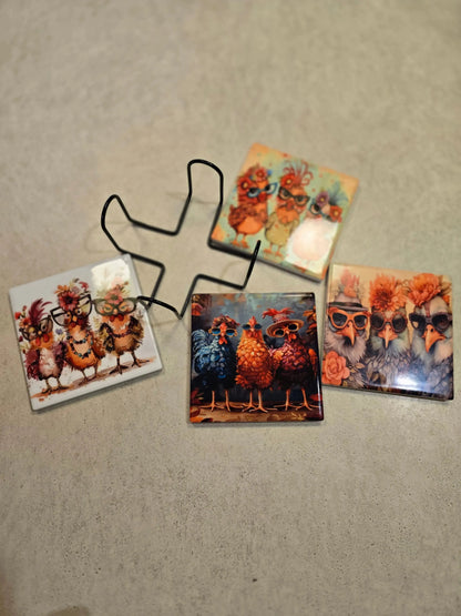 Fancy Chicken 🐔 4-inch Coasters - Dis An Dat Tumbler Store