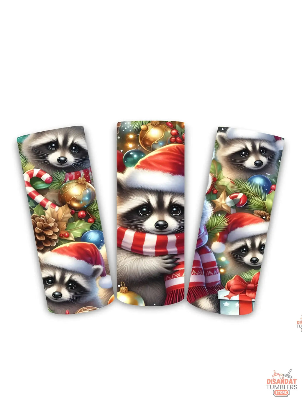 Festival Racoon Christmas 20oz Tumbler - Eco-Friendly & Reusable - Dis An Dat Tumbler Store
