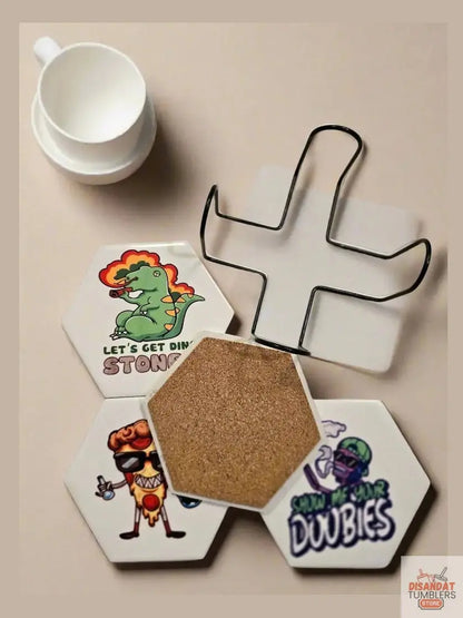 Funny smoke octagon 4-inch Coasters Dis An Dat Tumbler Store