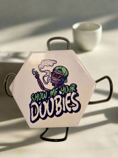 Funny smoke octagon 4-inch Coasters Dis An Dat Tumbler Store