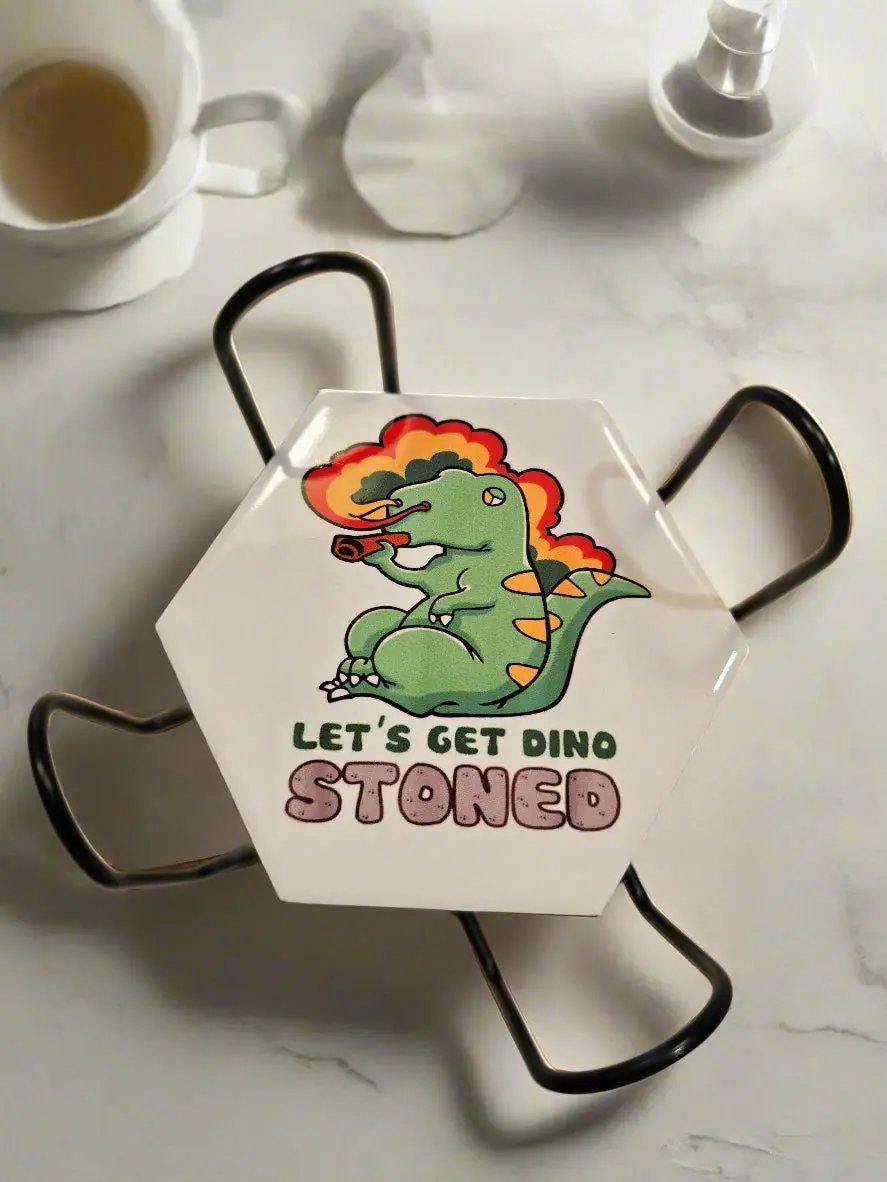 Funny smoke octagon 4-inch Coasters Dis An Dat Tumbler Store