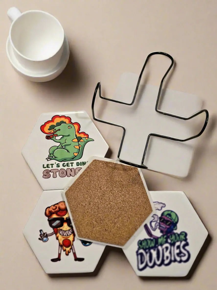 Funny smoke octagon 4-inch Coasters Dis An Dat Tumbler Store