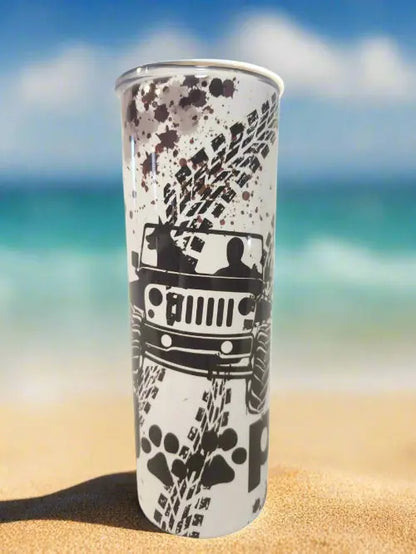 Get dirt jeep with pet 20oz Tumbler - Dis An Dat Tumbler Store