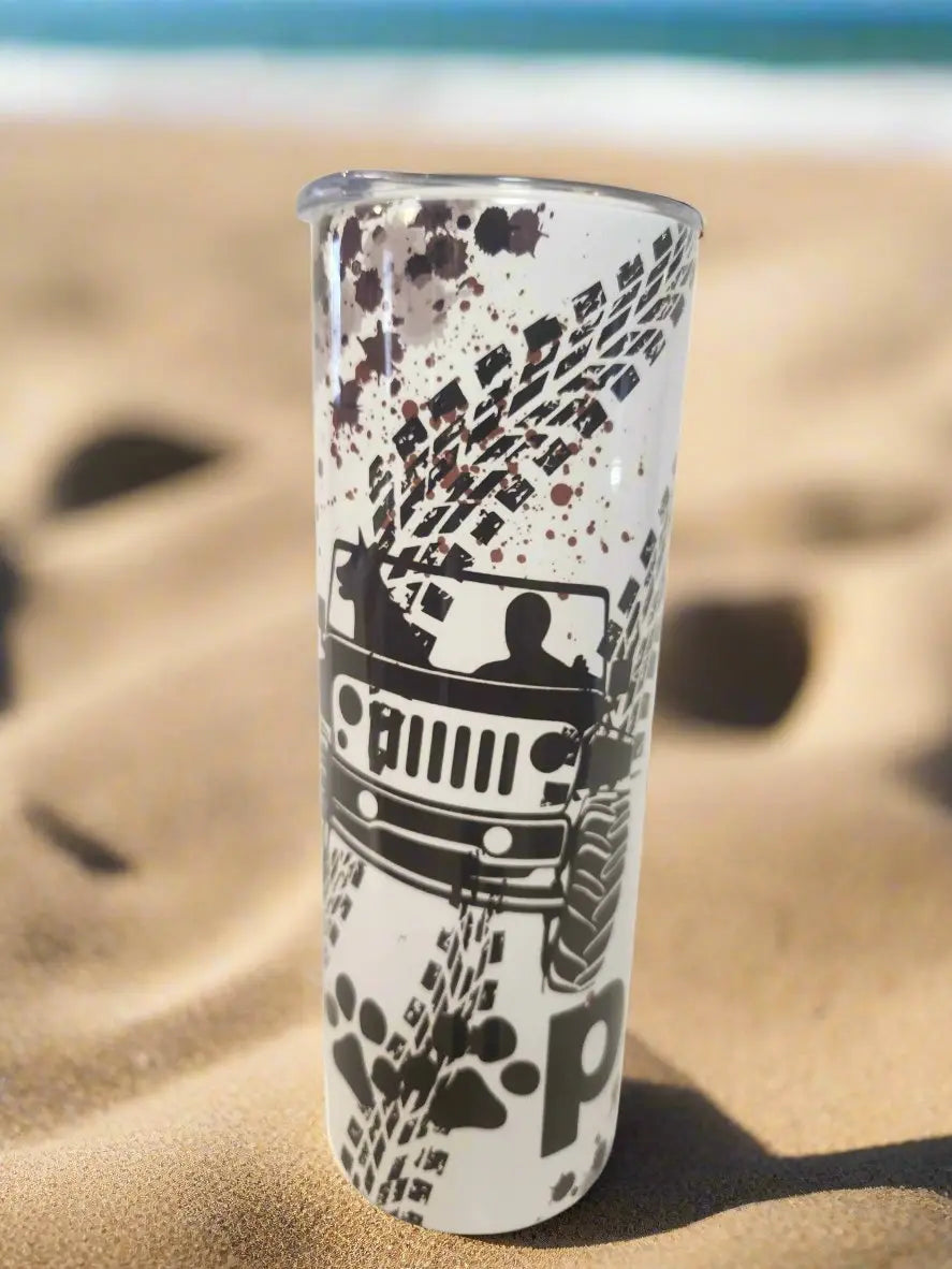 Get dirt jeep with pet 20oz Tumbler A Little Dis An Dat Tumblers