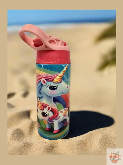 Girls Colorful Unicorn 12oz Thermal Tumbler DisAnDat