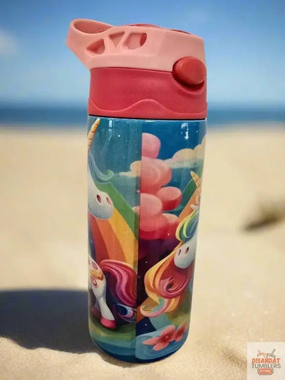 Girls Colorful Unicorn 12oz Thermal Tumbler DisAnDat