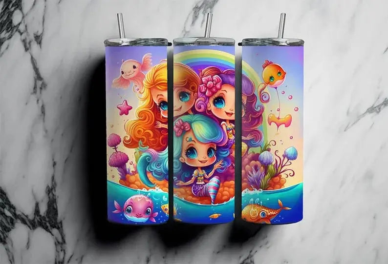Girls pretty mermaid 12oz Tumbler A Little Dis An Dat Tumblers