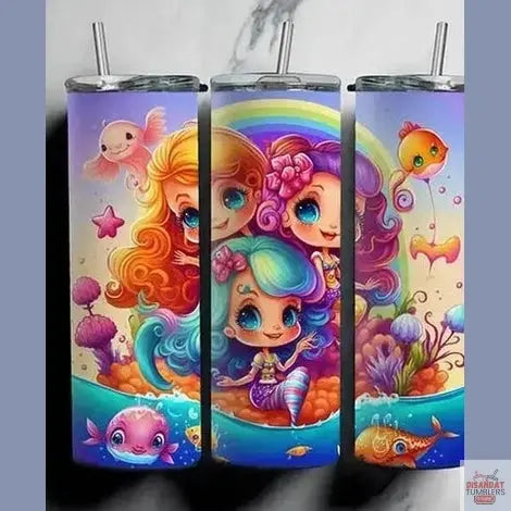Girls pretty mermaid 12oz Tumbler DisAnDat