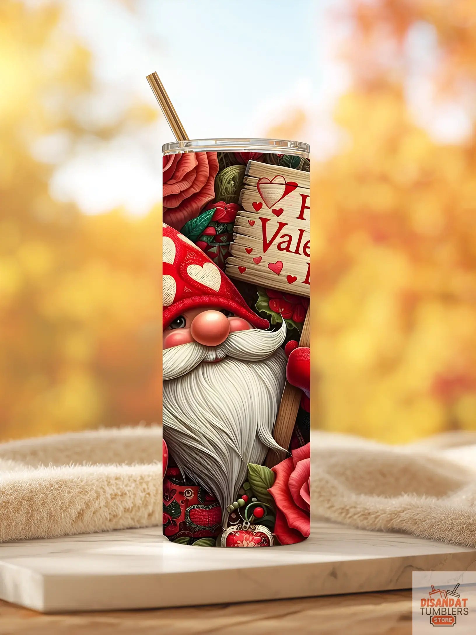 Happy V-Day Gnome 20oz Tumbler - Dis An Dat Tumbler Store