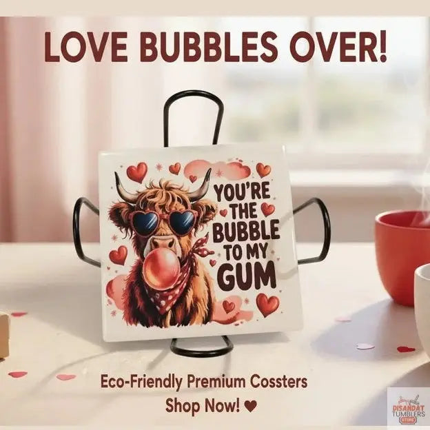 Highland Cow V-day 4-inch Coasters Dis An Dat Tumbler Store