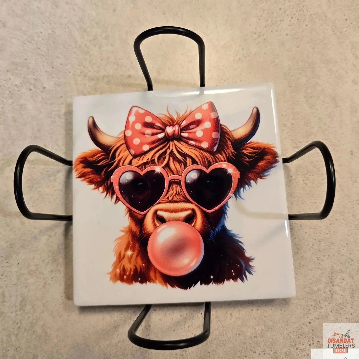 Highland Cow V-day 4-inch Coasters Dis An Dat Tumbler Store
