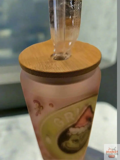 Ho Ho Ho 16oz Frosted Glass Tumbler DisAnDat