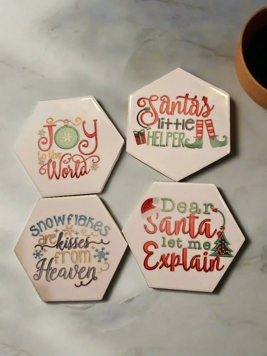 Holiday 4-inch Octagon Coasters Dis An Dat Tumbler Store